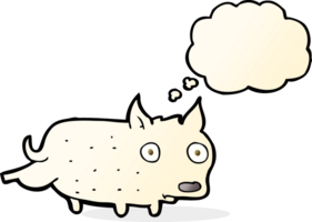 cartoon little dog cocking leg with thought bubble png