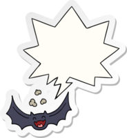 cartoon bat with speech bubble sticker png