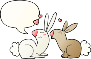 dessin animé lapins dans l'amour avec discours bulle dans lisse pente style png