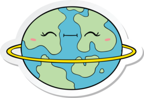 klistermärke av en tecknad beboelig främmande planet png