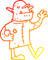 warm helling lijn tekening van een tekenfilm kabouter png