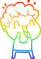 arcobaleno pendenza linea disegno di un' cartone animato contento uomo png