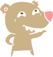 flat color style cartoon bear showing teeth png