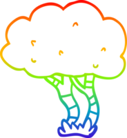 rainbow gradient line drawing cartoon tree png