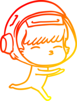 caldo gradiente di disegno cartone animato curioso astronauta png