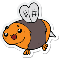 sticker of a funny cartoon bee png