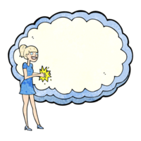 Frau mit Text Raum Wolke png