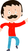 caricatura, hombre, con, bigote, señalar png