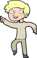 cartoon happy boy pointing png