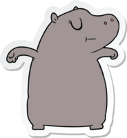 autocollant d'un hippopotame de dessin animé png