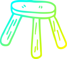 ligne de gradient froid dessinant un tabouret bas de dessin animé png