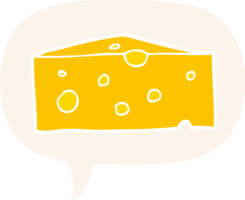 dibujos animados queso con habla burbuja en retro estilo png