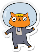 sticker of a cartoon space cat png