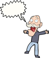 cartoon shocked old man with speech bubble png