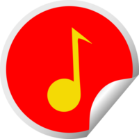 circular peeling sticker cartoon of a musical note png