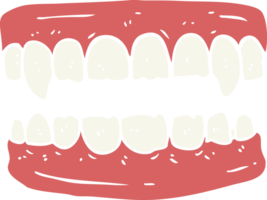 dentes de vampiro de desenho de estilo de cor plana png