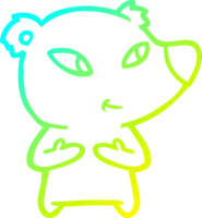 frio gradiente linha desenhando do uma fofa desenho animado Urso png