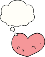 cartoon heart with face with thought bubble png