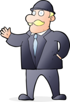 cartoon sensible businessman in bowler hat png