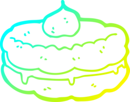 cold gradient line drawing of a cartoon biscuit png