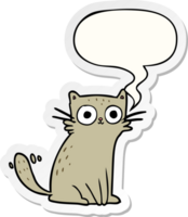 dessin animé regarder chat avec discours bulle autocollant png