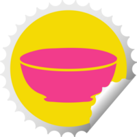 circular peeling sticker quirky cartoon bowl png