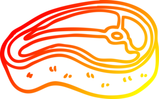 warm gradient line drawing of a cartoon tasty steak png