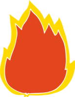 fuego de dibujos animados de estilo de color plano png