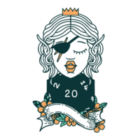 ícone de elfo ladino com rolo natural de vinte dados png