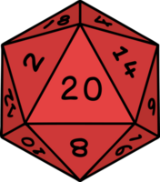 tatuagem dentro tradicional estilo do uma d20 dados png