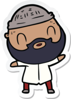 sticker of a cartoon bearded man png