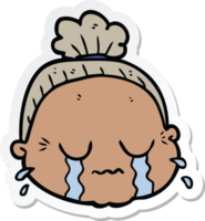 sticker of a cartoon old lady png