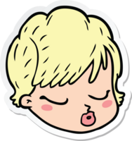 sticker of a cartoon female face png