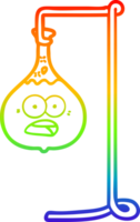 rainbow gradient line drawing of a cartoon science experiment png