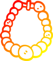 warm Gradient Linie Zeichnung von ein Karikatur Weiß Perle Halskette png