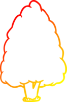 chaud pente ligne dessin de une grand arbre png