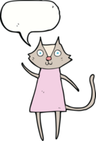 cute cartoon cat waving with speech bubble png