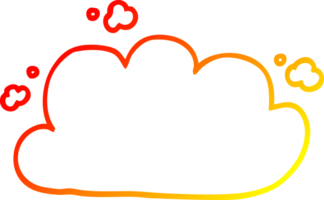 warm Gradient Linie Zeichnung von ein Karikatur Sturm Wolke png