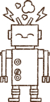 dibujo al carboncillo de un robot png