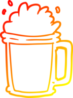 warm gradient line drawing of a pint of ale png