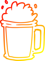 warm helling lijn tekening van een pint van ale png