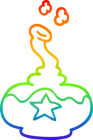 rainbow gradient line drawing of a cartoon potion png