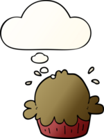 cute cartoon pie with thought bubble in smooth gradient style png