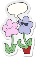 cute cartoon flower with speech bubble sticker png