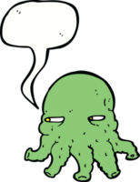 cartoon alien face with speech bubble png