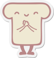 cute slice of bread sticker png