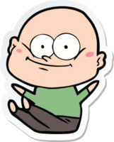 sticker of a cartoon bald man staring png