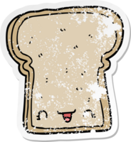 beunruhigter Aufkleber einer niedlichen Cartoonscheibe Brot png