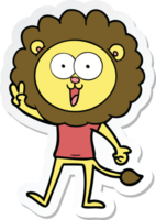 sticker of a happy cartoon lion png