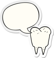 cartoon tooth with speech bubble sticker png